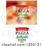 Clipart Of Italian Pizza Authentic Recipes Text Royalty Free Vector Illustration
