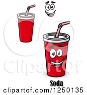 Clipart Of Fountain Soda Cups With Text Royalty Free Vector Illustration
