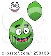 Clipart Of Green Limes Royalty Free Vector Illustration