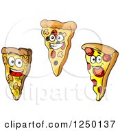Clipart Of Pizza Characters Royalty Free Vector Illustration