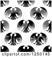 Clipart Of A Seamless Background Pattern Of Black Eagles Royalty Free Vector Illustration