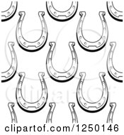 Clipart Of A Seamless Background Pattern Of Black And White Horseshoes Royalty Free Vector Illustration by Vector Tradition SM