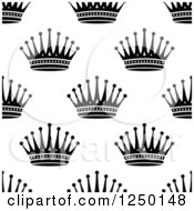 Clipart Of A Seamless Background Pattern Of Black And White Crowns Royalty Free Vector Illustration