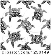 Poster, Art Print Of Seamless Background Pattern Of Sea Turtles