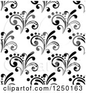 Poster, Art Print Of Seamless Background Pattern Of Black And White Flourishes 3
