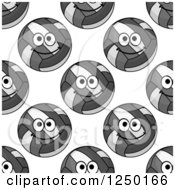 Clipart Of A Seamless Background Pattern Of Happy Volleyballs Royalty Free Vector Illustration
