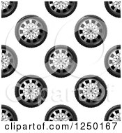 Poster, Art Print Of Seamless Background Pattern Of Tires Ad Rims