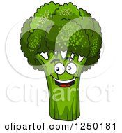 Clipart Of A Green Broccoli Character Royalty Free Vector Illustration