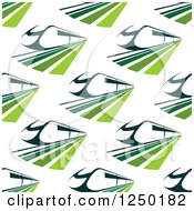 Poster, Art Print Of Seamless Background Pattern Of Green Trains