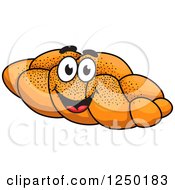 Clipart Of A Plaited Bread Character Royalty Free Vector Illustration