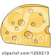 Clipart Of A Cheese Wedge Royalty Free Vector Illustration