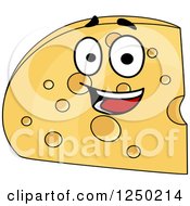Clipart Of A Happy Cheese Wedge Royalty Free Vector Illustration