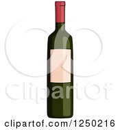 Clipart Of A Wine Bottle Royalty Free Vector Illustration