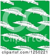 Poster, Art Print Of Seamless Background Pattern Of Crocodiles On Green