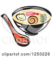 Clipart Of Oriental Soup Royalty Free Vector Illustration