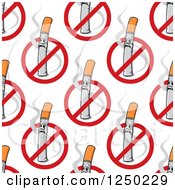 Clipart Of A Seamless Background Pattern Of No Smoking Symbols Royalty Free Vector Illustration