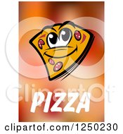 Clipart Of A Pizza Slice And Text Royalty Free Vector Illustration