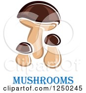 Clipart Of Mushrooms With Text Royalty Free Vector Illustration