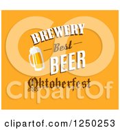 Poster, Art Print Of Mug With Brewery Best Beer Oktoberfest Text