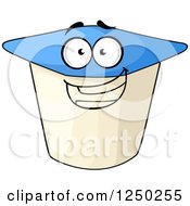 Clipart Of A Yogurt Cup Character Royalty Free Vector Illustration