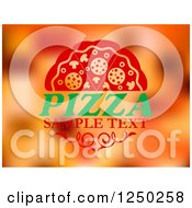 Clipart Of A Pizza And Sample Text Royalty Free Vector Illustration