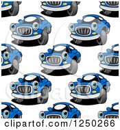 Clipart Of A Seamless Background Pattern Of Blue Cars Royalty Free Vector Illustration