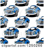 Poster, Art Print Of Seamless Background Pattern Of Blue Cars