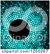 Poster, Art Print Of Blue Dot Circle On Black