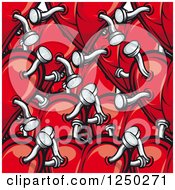 Clipart Of A Seamless Background Pattern Of Nails In Hearts Royalty Free Vector Illustration