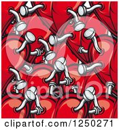 Poster, Art Print Of Seamless Background Pattern Of Nails In Hearts