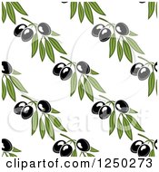 Clipart Of A Seamless Background Pattern Of Black Olives Royalty Free Vector Illustration