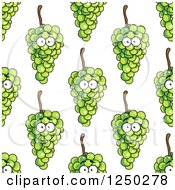 Clipart Of A Seamless Background Pattern Of Green Grapes Royalty Free Vector Illustration