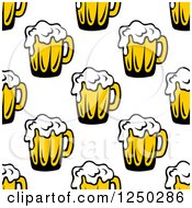 Clipart Of A Seamless Background Pattern Of Beer Royalty Free Vector Illustration