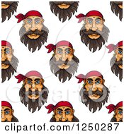 Clipart Of A Seamless Background Pattern Of Pirates In Bandanas Royalty Free Vector Illustration
