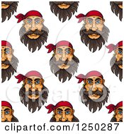 Poster, Art Print Of Seamless Background Pattern Of Pirates In Bandanas