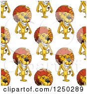 Clipart Of A Seamless Background Pattern Of Lions Royalty Free Vector Illustration