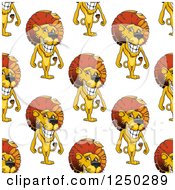 Poster, Art Print Of Seamless Background Pattern Of Lions