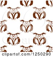 Clipart Of A Seamless Background Pattern Of Owls Royalty Free Vector Illustration
