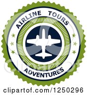 Poster, Art Print Of Green Airline Tours Adventures Label