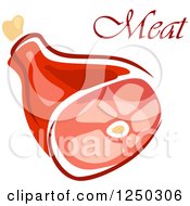 Clipart Of A Meat Text And A Leg Royalty Free Vector Illustration