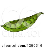 Clipart Of A Pea Pod Royalty Free Vector Illustration