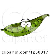 Clipart Of A Pea Pod Character Royalty Free Vector Illustration