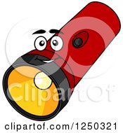 Clipart Of A Flashlight Character Royalty Free Vector Illustration