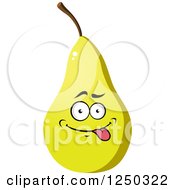 Clipart Of A Yellow Pear Character Royalty Free Vector Illustration
