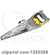 Clipart Of A Saw Character Royalty Free Vector Illustration