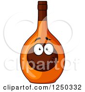 Clipart Of An Alcohol Bottle Character Royalty Free Vector Illustration