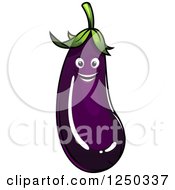 Clipart Of A Purple Eggplant Character Royalty Free Vector Illustration