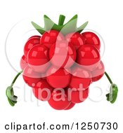 Clipart Of A 3d Raspberry Character Royalty Free Illustration