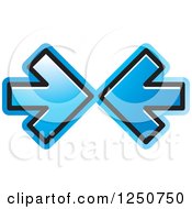 Poster, Art Print Of Two Blue Arrows Pointing At Each Other