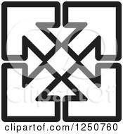 Poster, Art Print Of Four Black And White Arrows Pointing Out At Corners